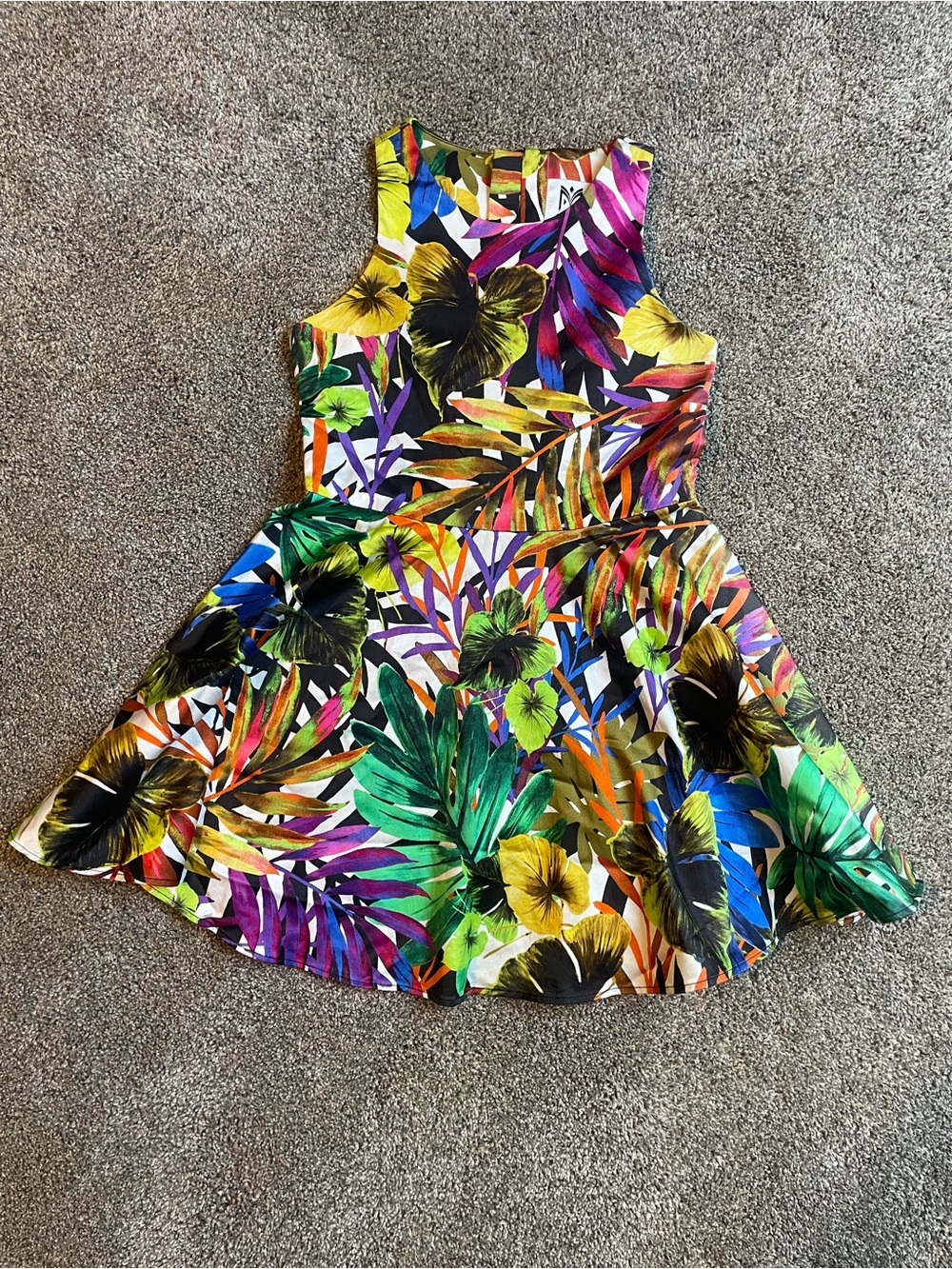 Milly Minis Multicolor Tropical Floral Fit-and-Flare Kids Dress Size 10